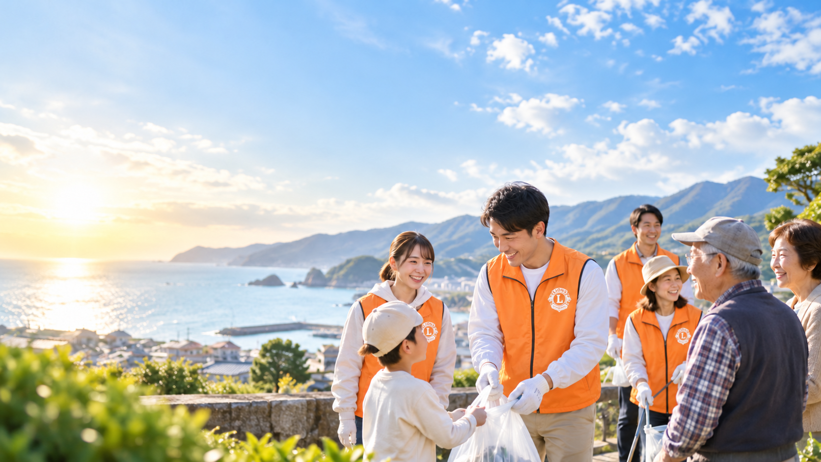 地域のために協力するボランティア活動のイメージ